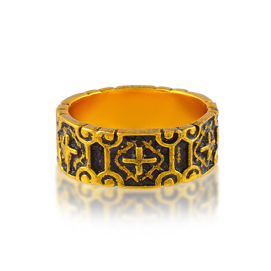 Brass Antique Gold Vintage Christian crucifix Cross Ring (ORDM3783)