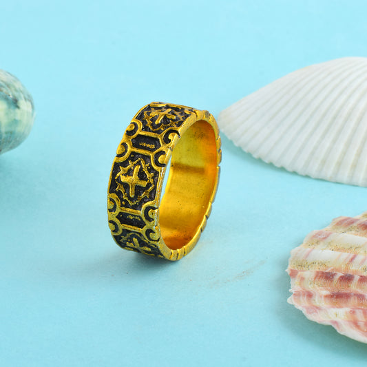 Brass Antique Gold Vintage Christian crucifix Cross Ring (ORDM3783)