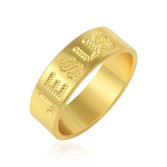 Brass Goldplated Jesus Fingerband challa Christian Finger ring