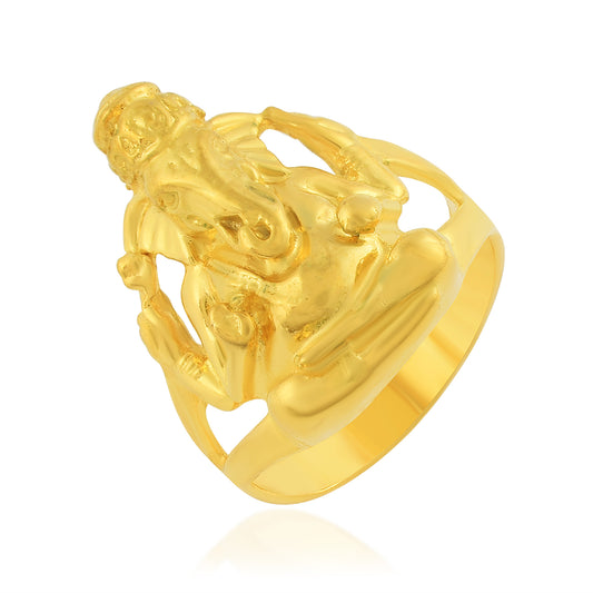 Brass 24KT Micron 1 Gram Heavy Ganesh finger ring (ORGS5945)