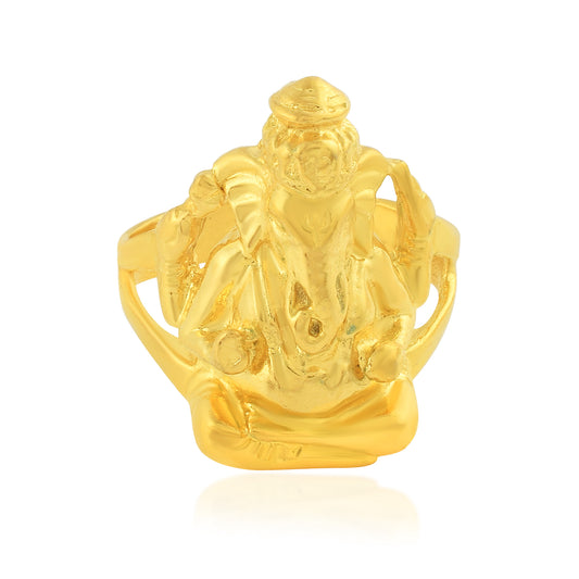 Brass 24KT Micron 1 Gram Heavy Ganesh finger ring (ORGS5945)