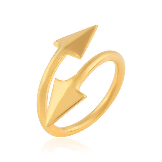 Brass Micron Goldplated Arrow head design Fashion jewelery Finger ring