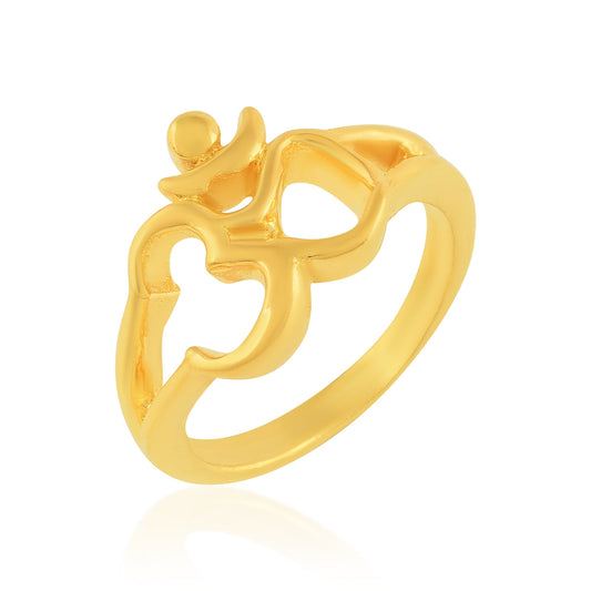 Brass Gold plated OM fingerring Hindu Spiritual Temple Jewellery