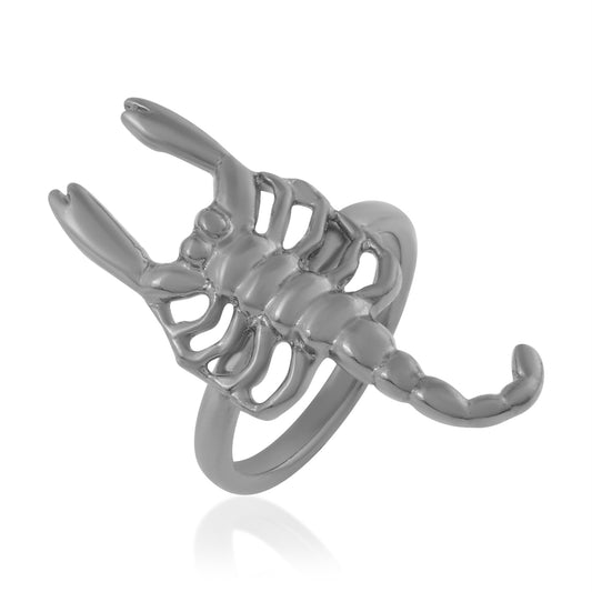 Brass Oxidised Silverplated Scorpion Bicchu Fashion Finger ring