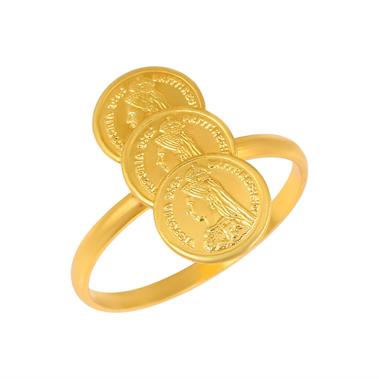 Brass Goldplated Victoria Queen coin Fashion fingerring