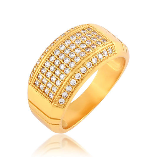 Brass Goldplated American Diamonds Stylish Rich Look Fashion Fingerring