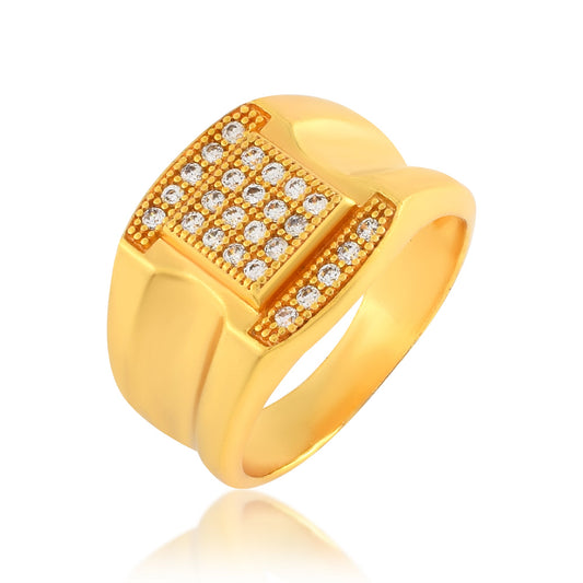 Brass Goldplated Imitation Dimaond Stylish Rich Look Fashion Fingerring