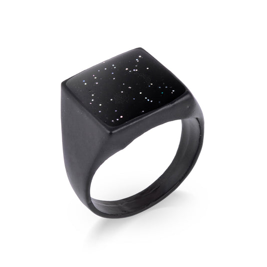 Black Brass Golden Glitter Men Finger ring(ORKL7673)