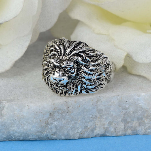 Silverplated Narsimha Hindu Spiritual Finger ring Men (ORKL7690)