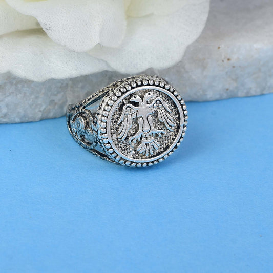 Silverplated Phoenix Bird American Finger ring Men