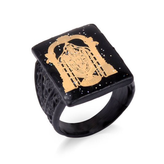 Black Brass Golden Tirupati Balaji Finger ring Men(ORKL7703)