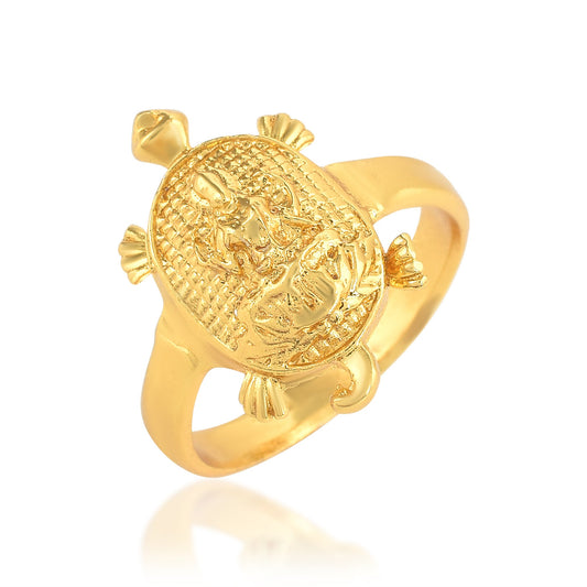 Goldplated Lakshmi Finger ring Men Wealth attract (ORMG3426)