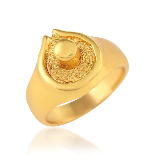 Brass Gold Shiv-lingam Finger ring (ORMG3432)