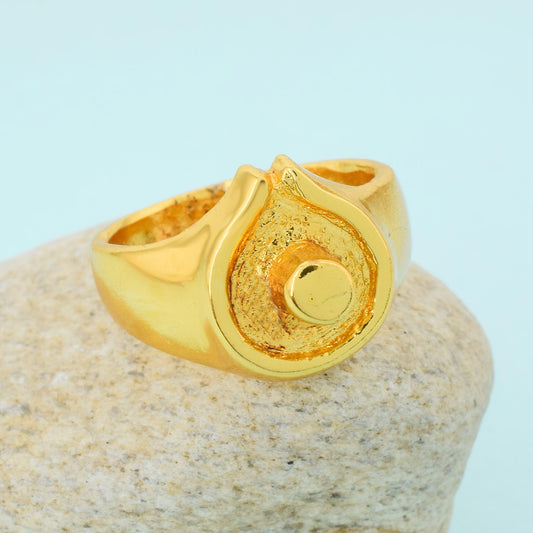 Brass Gold Shiv-lingam Finger ring (ORMG3432)