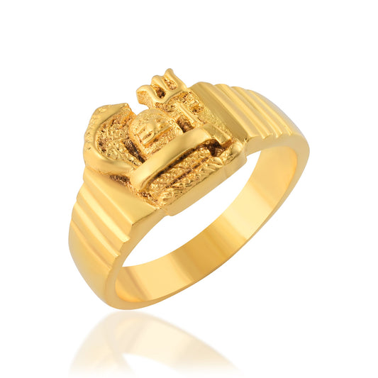 Brass Micron Goldplated Shivlingam Men Fingerring (ORMG3438)