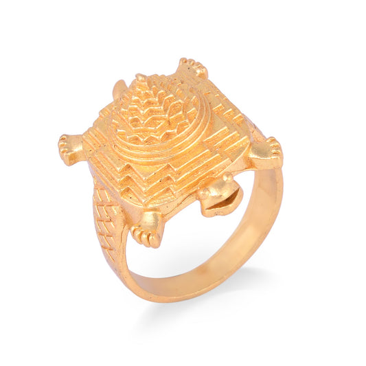 Goldplated Tortoise Meru Hindu Jewellery Finger ring (ORMI5710)