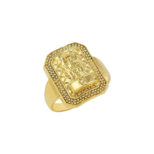 Goldplated India Logo 3 Lion Fingerring Men (ORMI5727)