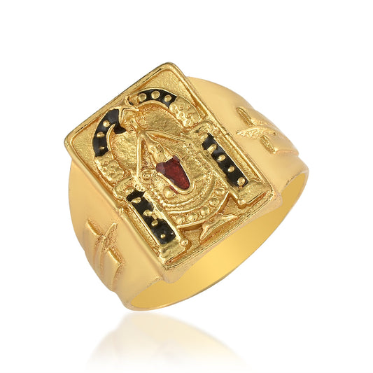 Micron Goldplated Tirupati Balaji Finger ring Men (ORND2790)