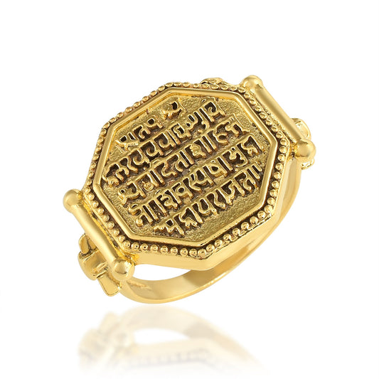 Goldplated Shivaji Rajmudra Fingerring Men