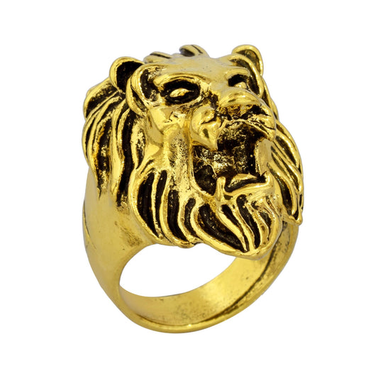 Goldplated Lion Head Finger ring Men