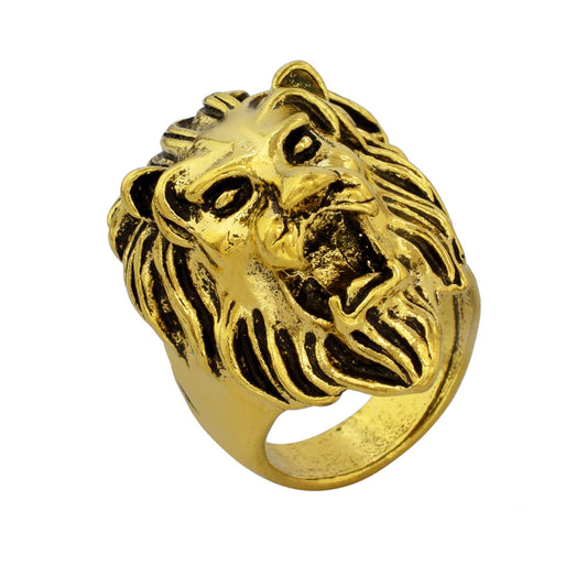 Goldplated Lion Head Finger ring Men