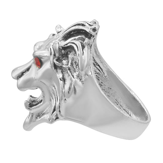 Silverplated Lion Head Finger ring Men