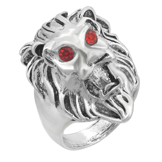 Silverplated Lion Head Finger ring Men