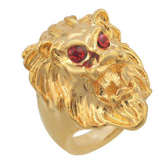 Brass Gold plated, Lion Head, Macho,design Finger ring