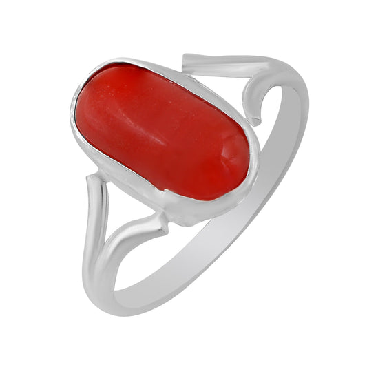 Silverplated Coral Munga Fingerring Men