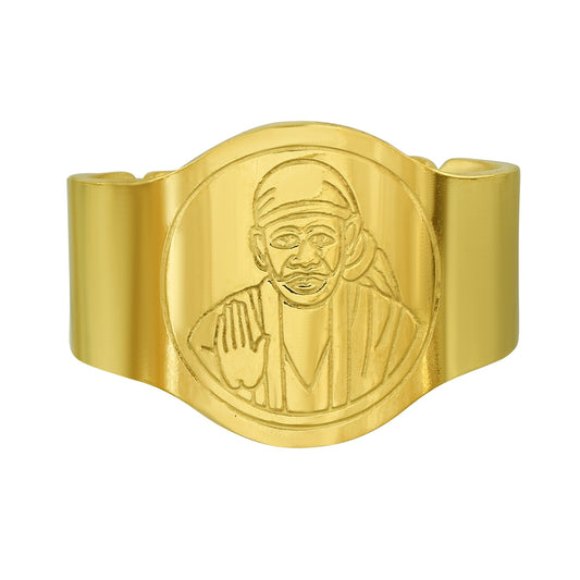 Goldplated Shirdi SaiBaba Fingerring Men