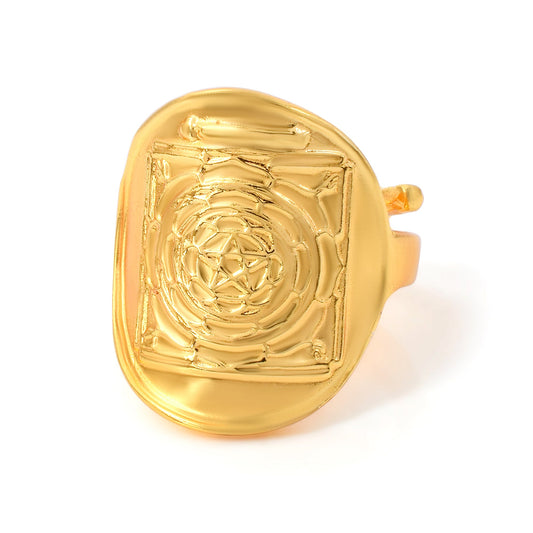 Goldplated Shiv Mahamrityunjaya Yantra Men Fingerring