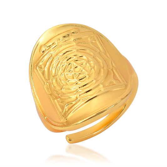 Goldplated Shiv Mahamrityunjaya Yantra Men Fingerring