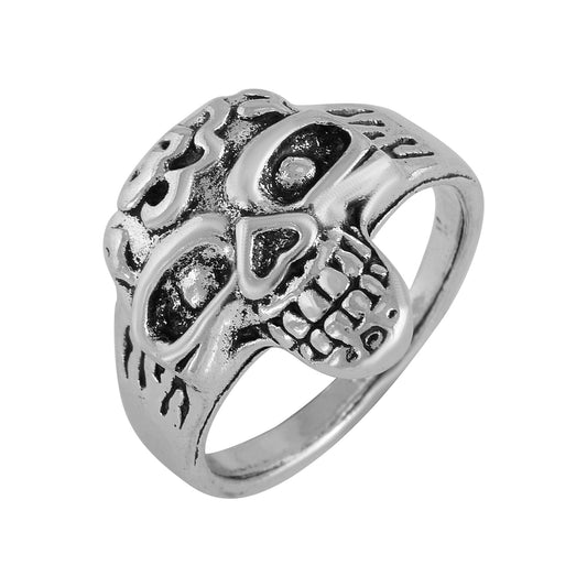 Silver plated Antique finish, Genius skull design, Fashion ring