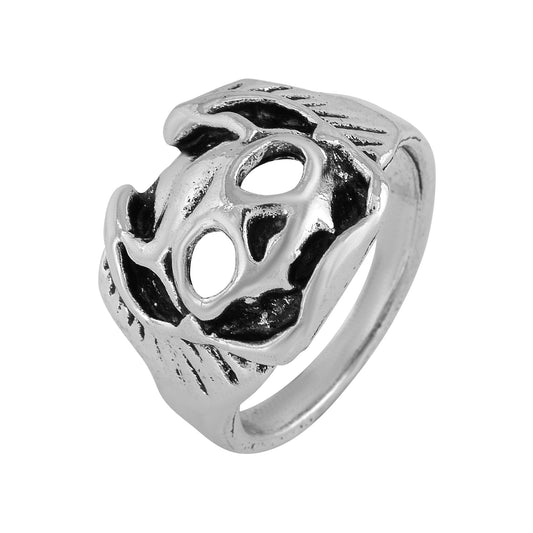 Silver plated Antique finish, Square skull design, Fashion ring