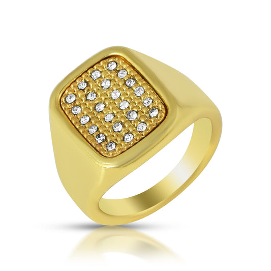 Goldplated CZ Heavy Men Wedding Engagement Finger ring (ORRI5404)