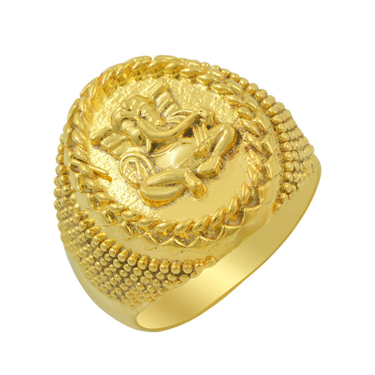 Goldplated Ganesh Men Fingerring (ORRM6484)