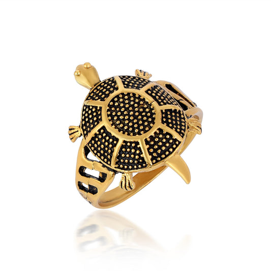 Brass Antique Goldplated Kachua fingerring Tortoise Fingerring (ORRM6554)