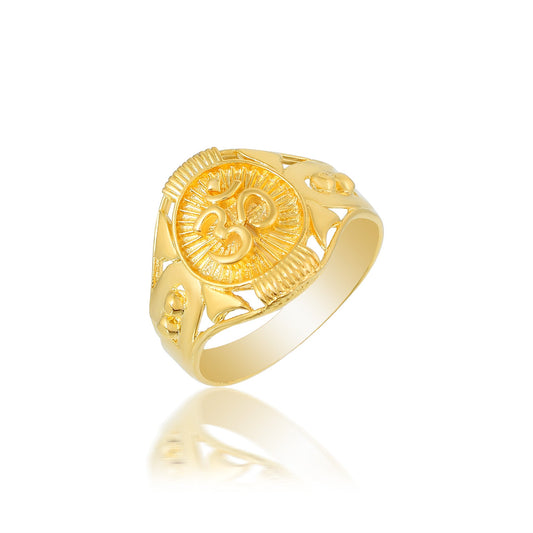 Gold plated OM fingerring Hindu Spiritual Temple