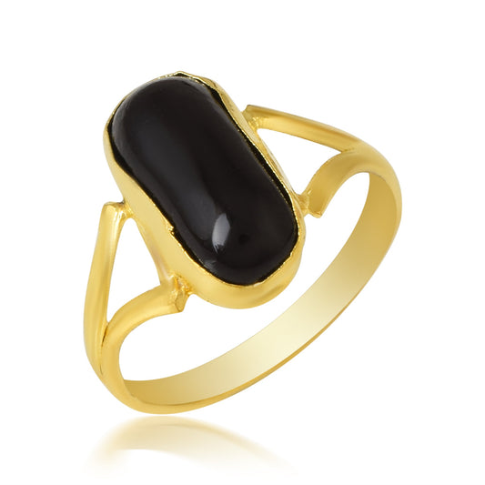 Goldplated Black Onyx Fingerring Men