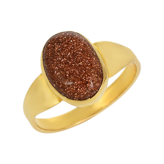 Goldplated Sun-sitara SUNSTONE fashion fingerring