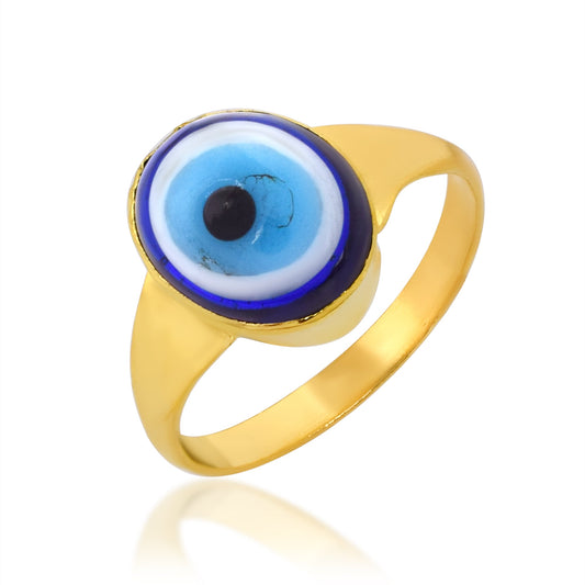 Goldplated Evil Eye Fingerring Men