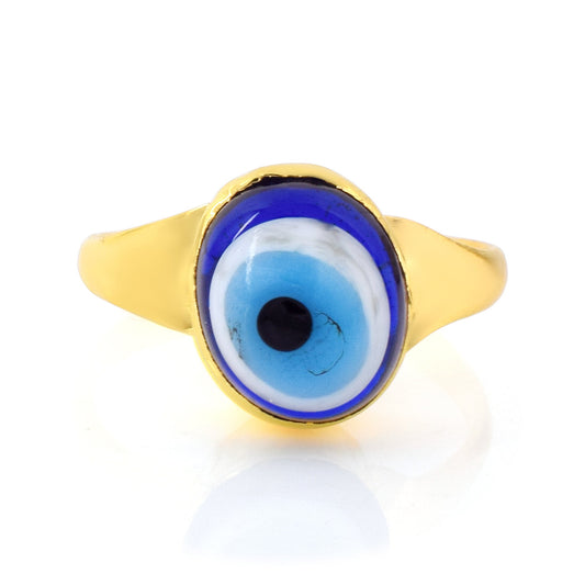 Goldplated Evil Eye Fingerring Men