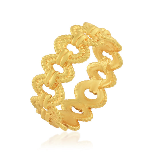 Brass Micron Goldplated Textured Challa Finger ring