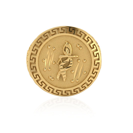 Brass Micron Gold Plated Lord Krishna Motif Statement Ring (ORSV1023)