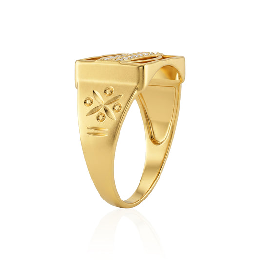 Micron Gold Plated lab grown Imitation Diamond Finger Ring (ORSV1026)