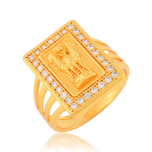 Micron Goldplated Brass Imitation Diamond Fashion Fingerring Men