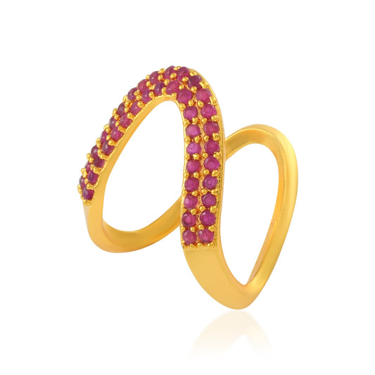 Brass Goldplated Imitation Ruby Fashion Finger ring