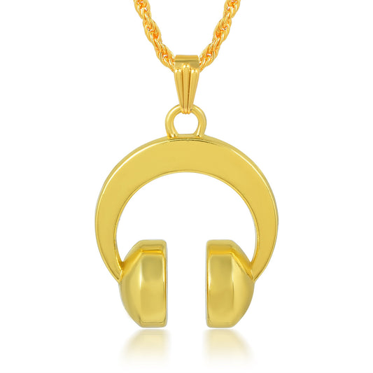 Brass Goldplated headphone design Fashion Pendant