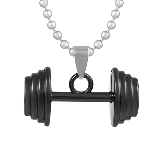 Stainless Steel Dumbell Pendant Gym Jewellery