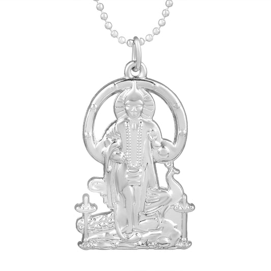 Silverplated Saravana Kartikeya Lord Murugan Double side Chain Pendant